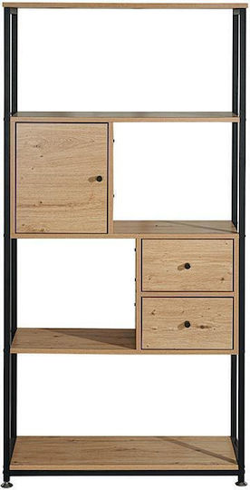 Bibliothek Edge Grau Eiche 78x30x158cm