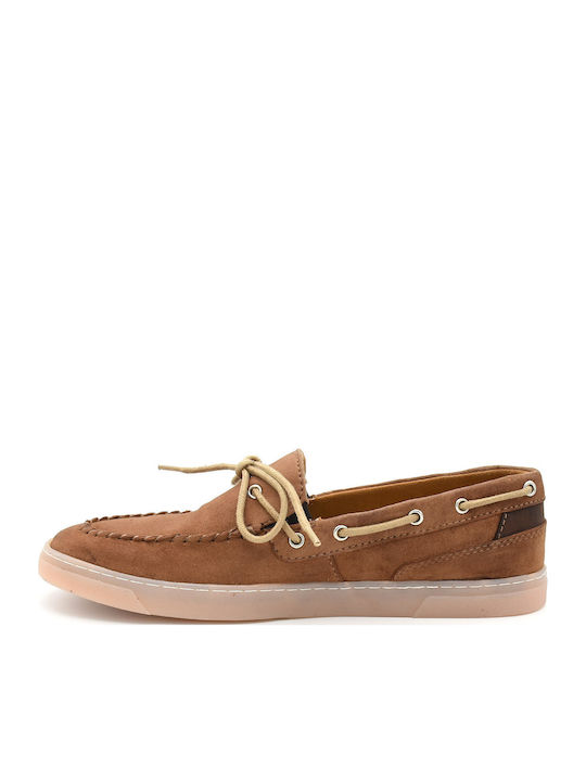 Δερμάτινα Ανδρικά Boat Shoes σε Καφέ Χρώμα