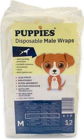 Puppies Βρακάκι Σκύλου για Ακράτεια Medium 12τμχ