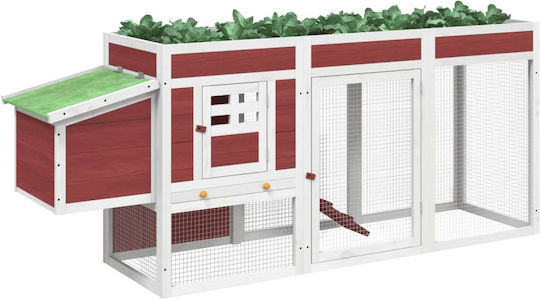 vidaXL Wooden Poultry Coop L2.04 x W0.84 x H0.5m