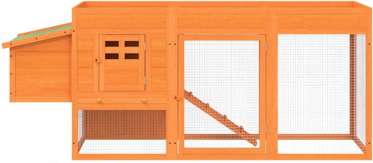 vidaXL Wooden Poultry Coop L2.04 x W0.84 x H0.5m