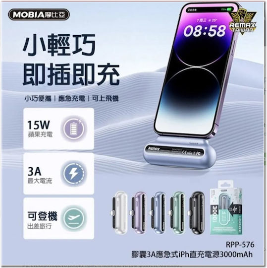 Remax RPP-576 Lightning Power Bank 3000mAh Blue