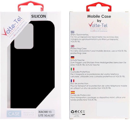 Volte-Tel Full Camera Protection Back Cover Σιλικόνης Μαύρο (Xiaomi 13 Lite)