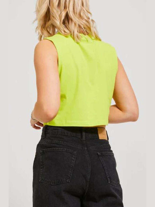 Jack & Jones Damen Sportliches Crop Top Ärmellos Lime Punch