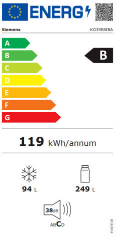 Siemens Kühl-Gefrierkombination 343Es H201xB60xT65cm. Inox Iq500