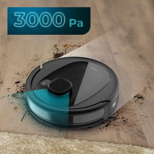Cecotec Conga 7490 Eternal Genesis Σκούπα Ρομπότ με Χαρτογράφηση Laser & Απορρόφηση 3000Pa Μαύρη