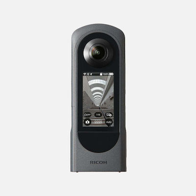 Ricoh Theta X 2023 46GB Action Kamera 5K 360° Aufnahme mit WiFi Schwarz mit Bildschirm 2.25"