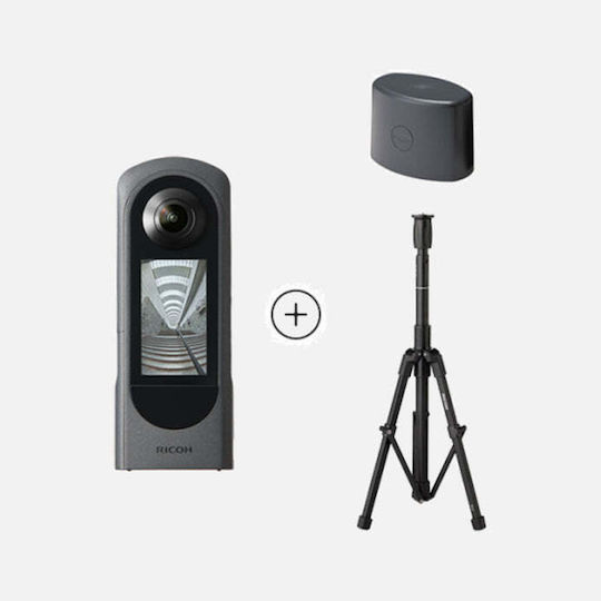 Ricoh Theta X 2023 46GB Action Camera 5K Λήψης 360° με Οθόνη Αφής 2.25" και Wi-Fi Μαύρη
