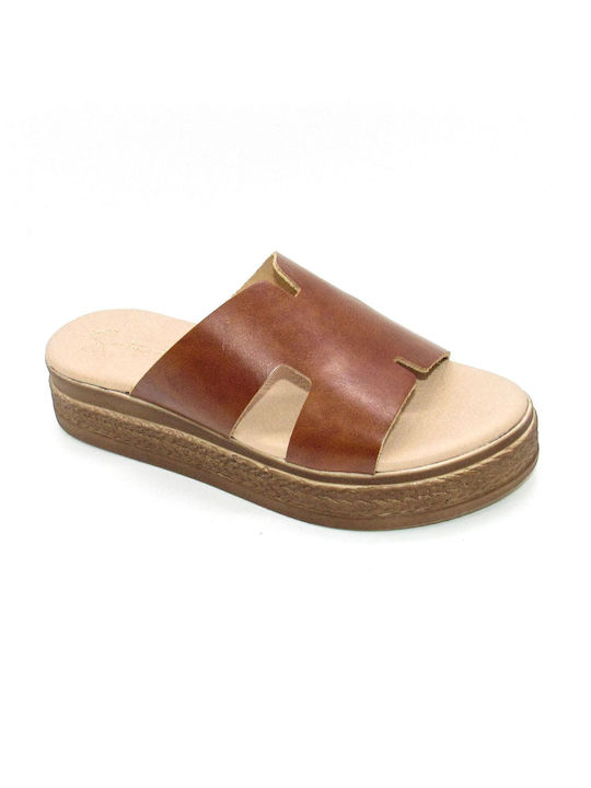 Santorini Sandals Летни дамски платформи Кафяв