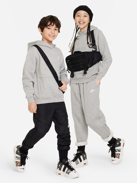Fleece Kids Sweatshirt with Hood Gray Sportswear Club