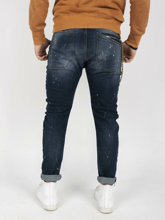 Stefan Fashion Pantaloni de Bărbați din Jean Albastru marin