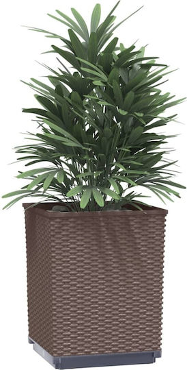 vidaXL Set of 4 Plastic Brown Planter Boxes 30cm