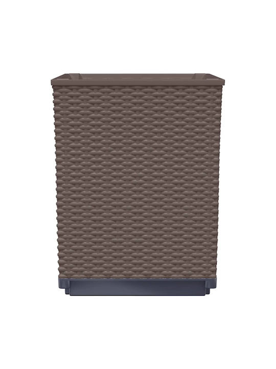 vidaXL Set of 4 Plastic Brown Planter Boxes 30cm