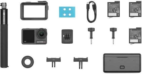 DJI Osmo Action 4 Adventure Combo Action Camera 4K Ultra HD Underwater with Touch Screen 2.25" and Wi-Fi Black