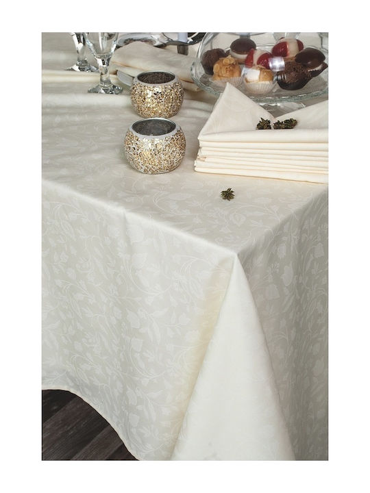 Rythmos Bensimon Cotton & Polyester Tablecloth Set 13pcs Ecru 160x270cm