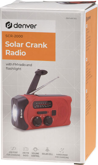 Denver SCR-2000 Solar cu USB Roșu