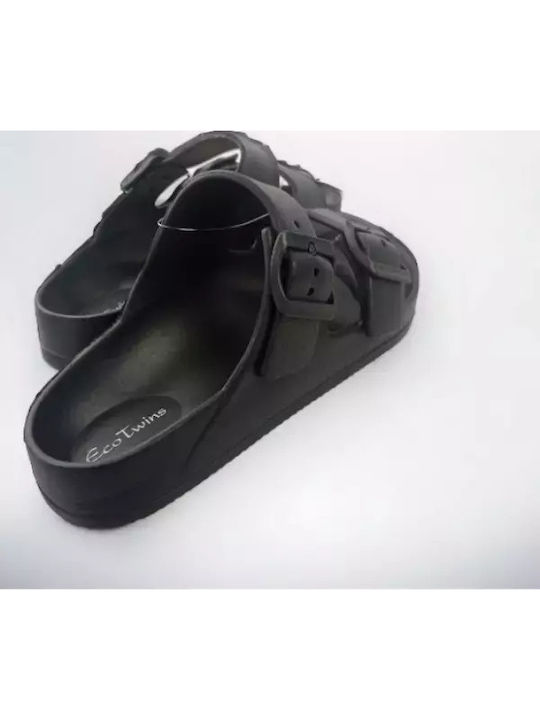 Women's Flat Sandals in Black Color