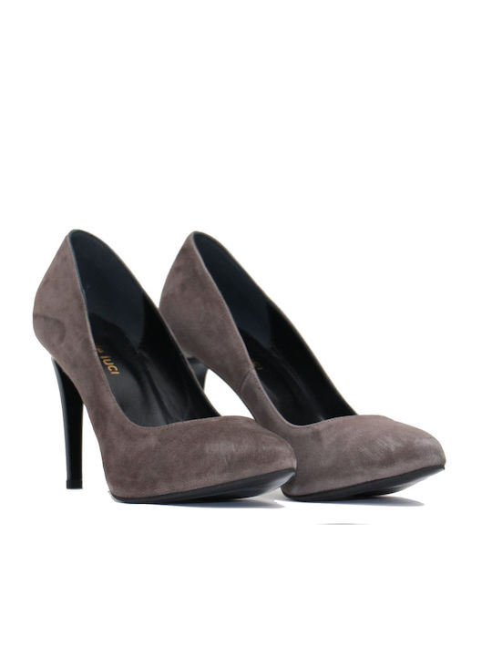 Mille Luci Suede Stiletto Gray High Heels