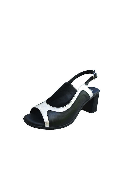 Pyramis Anatomic Leather Black Medium Heels