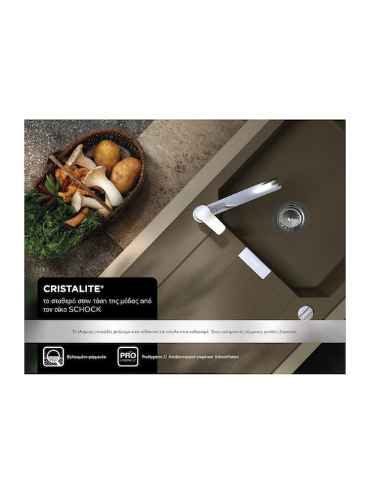 Schock Cristalite Manhattan 110-30080-1511 Drop-In Sink Synthetic Granite W79xD50cm Everest