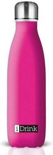 I-Total iDrink Glow In The Dark Μπουκάλι Θερμός Ανοξείδωτο BPA Free 500ml Ροζ