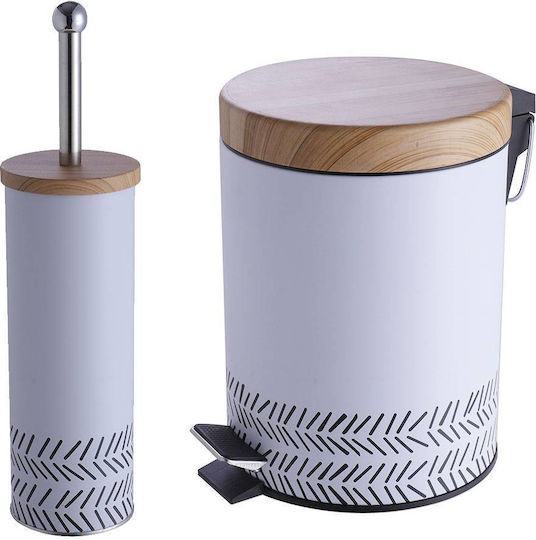 TnS Metallic Bathroom Basket 5lt White