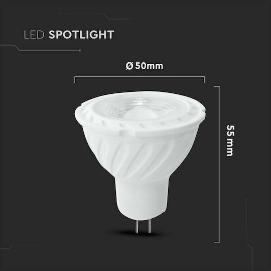V-TAC LED Bulb 6.5W for Socket GU5.3 and Shape MR16 Warm White 450lm