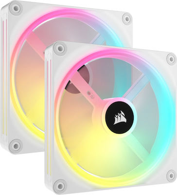 Corsair iCUE LINK QX140 Ventilator Carcasă cu Iluminare RGB 2buc Alb