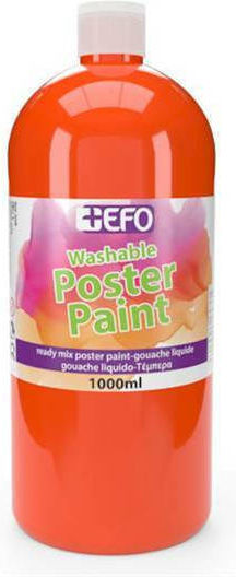+Efo Poster Paint Tempera Paints Orange in Bottle 1000ml 1pcs