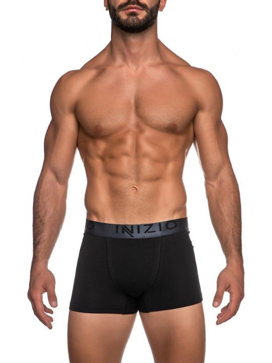 Inizio Men's Boxers Black Charcoal/Khaki 2Pack