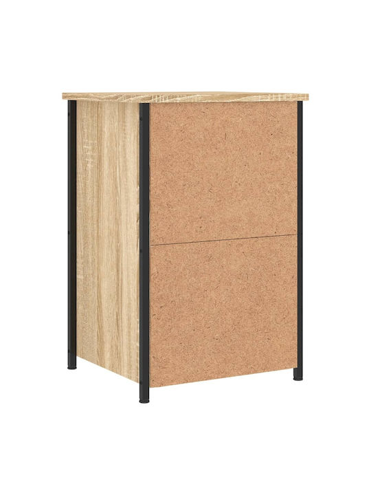 Κομοδίνο Ξύλινο με Μεταλλικά Πόδια Sonoma Δρυς 40x36x60cm