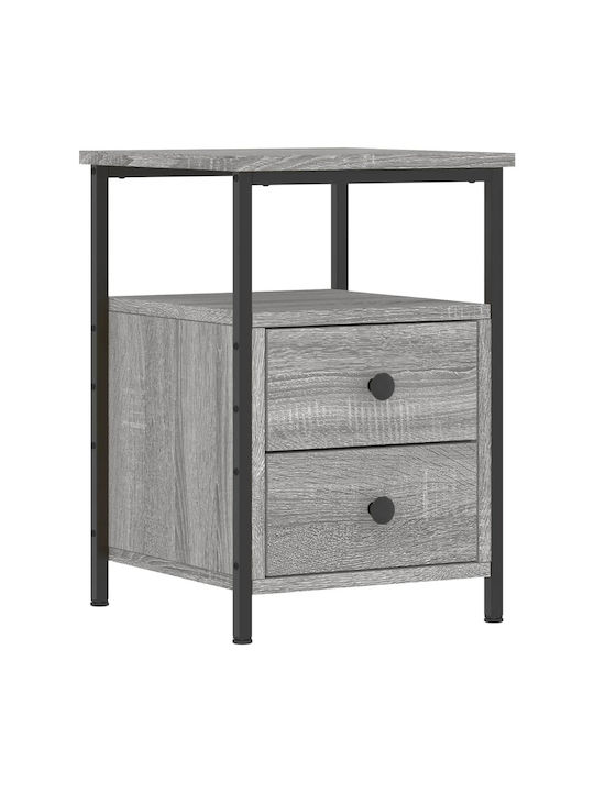 Wooden Bedside Table Gray 34x35.5x50cm