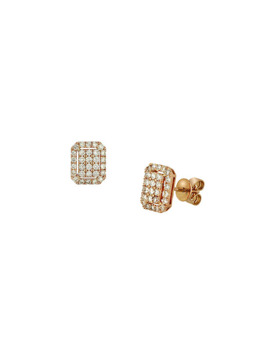 Earrings made of Gold 14K with Diamond