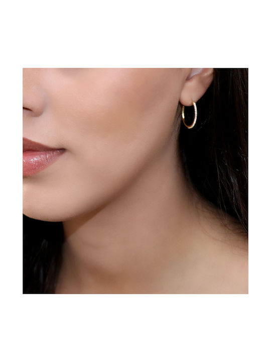 Earrings Hoops made of Gold 18K with Diamond