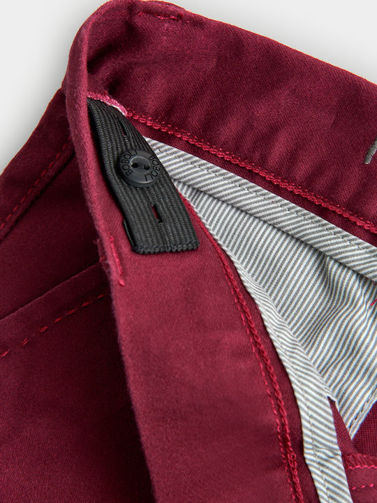 Kids' Chino Fabric Pants Burgundy