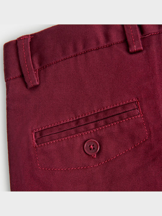 Kids' Chino Fabric Pants Burgundy