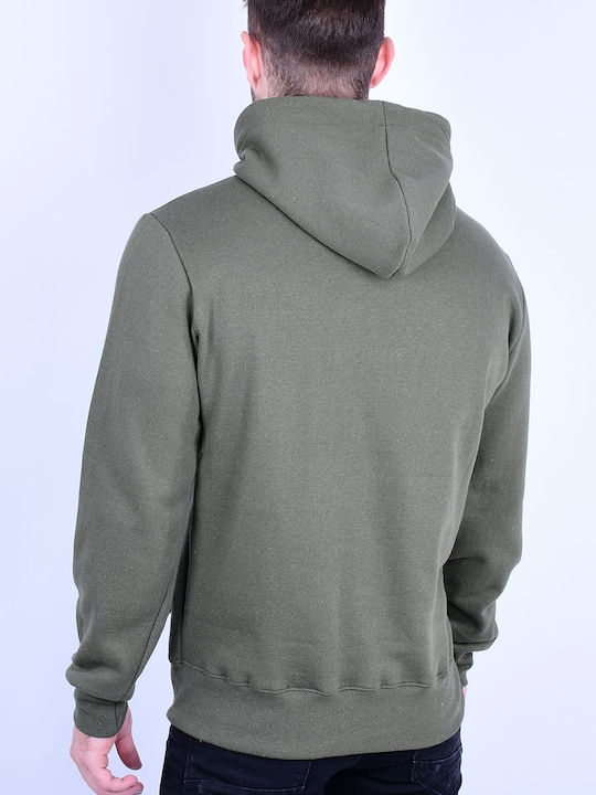 Clever Men's Sweatshirt with Hood and Pockets Khaki