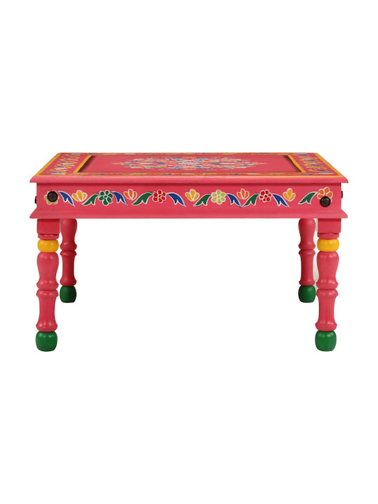 Square Side Table Wooden Pink M54xL54xH30cm