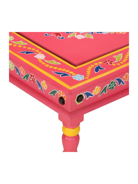 Square Side Table Wooden Pink M54xL54xH30cm