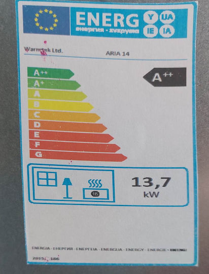 Warmtek Aria 14 Σόμπα Pellet Αερόθερμη 13kW Μπορντό