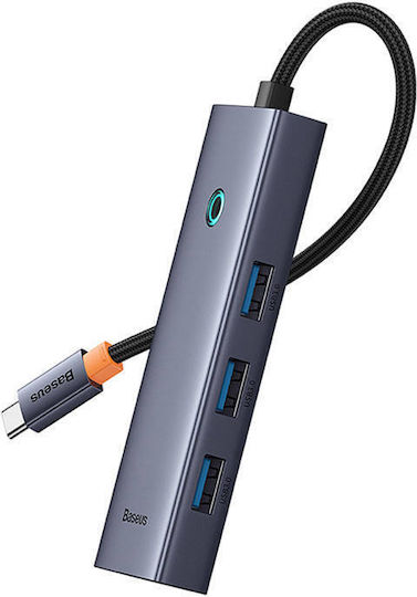 Baseus UltraJoy Hub 4 Ports USB 3.0 with USB-C Connection Gray