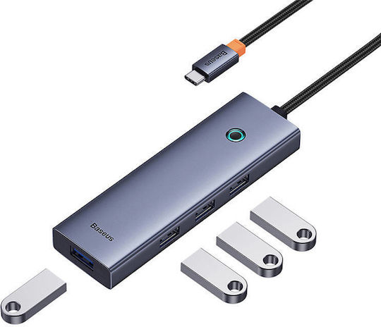 Baseus UltraJoy Hub 4 Ports USB 3.0 with USB-C Connection Gray