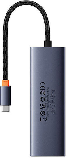 Baseus UltraJoy Hub 3 Ports USB 3.0 with USB-C Connection Gray