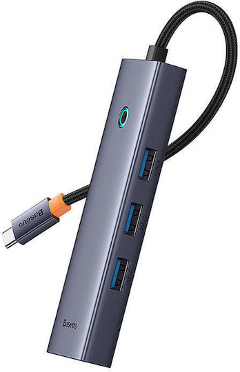 Baseus UltraJoy Hub 3 Ports USB 3.0 with USB-C Connection Gray