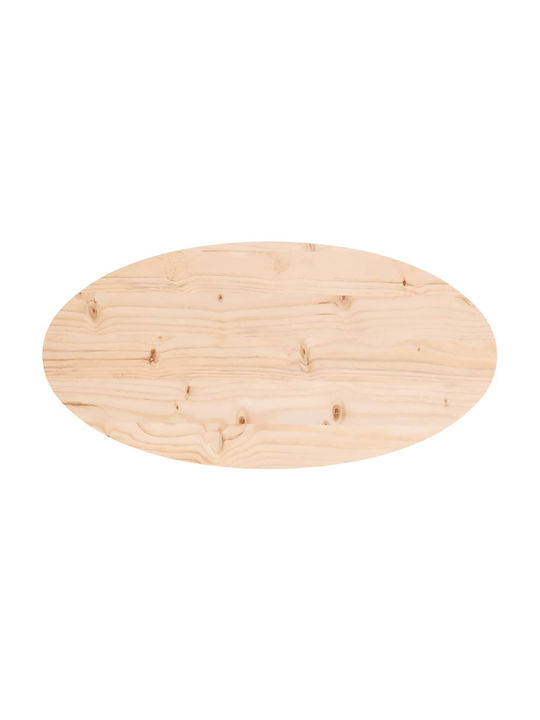 vidaXL Oval Table Surface made of Solid Wood 70x35x2.5cm 824315 1pcs
