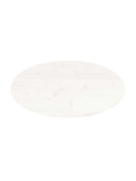 vidaXL Oval Table Surface made of Solid Wood in White Color 80x40x2.5cm 824321 1pcs