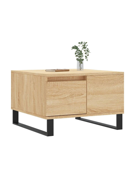 Quadratischer Beistelltisch aus Holz mit Schubladen Beige M55xL55xH36,5cm