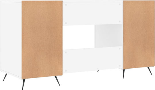 Γραφείο Ξύλινο Λευκό 140x50x75εκ.