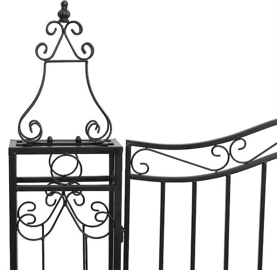 vidaXL Metal Fence Gate in Black Color 1.21x1.2m