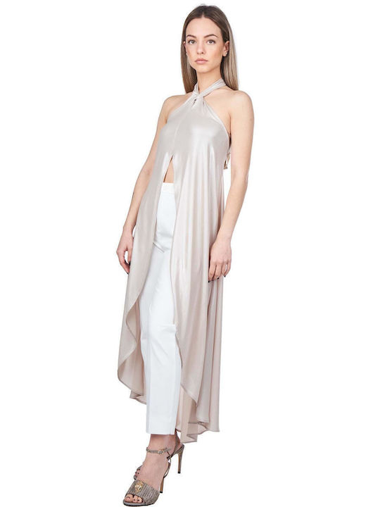 Women's Summer Blouse Cotton Sleeveless Beige